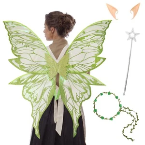 4PCS/Set Fairy Butterfly Wings Costume Girls Women Wings Dress Up Prop Kid Adult - Picture 1 of 24