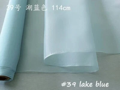 Solid Color Pure Silk Organza 45'' By Yards Silk Gauze Fabric Wedding Crafts DIY - Image 1 of 4