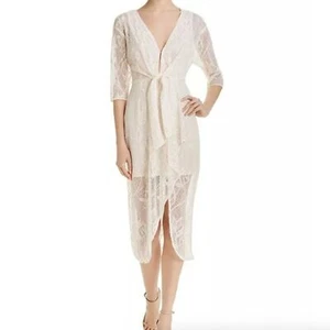 WAYF Prato Illusion Lace Tie Front Dress - Bild 1 von 7