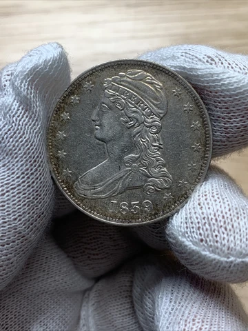 1839 Capped Bust Half Dollar 50C Reeded Edge 90% Silver US Coin (AUDETAILS) Cover