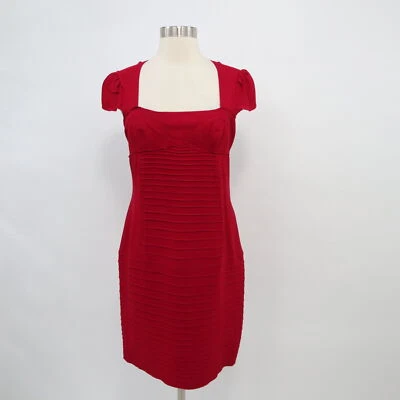 Prada Sheath Dress Womens IT44 US8 Red Burgundy Puffed Cap Sleeves Classic - Image 1 of 4
