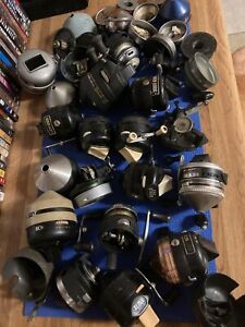 Large Lot of Vintage Zebco Fishing Reels 202, 600, 808, 33 for PARTS or REPAIR