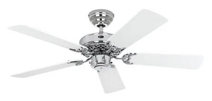 Ceiling Fan Without Light Chrome & White Classic Royal 103 CM - Picture 1 of 3