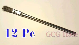 12 of 3/8 Inch Acid Brushes Metal Handle Horsehair Bristle Hobby Glue Oil 3/8" - Picture 1 of 4