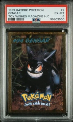 Gengar 94 Pokemon Card Hasbro Toy Wishes Magazine Hand Cut 1999 WOTC PSA 6 POP 4 - Image 1 of 3