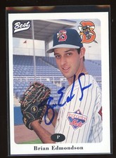 1996 Binghamton Mets BRIAN EDMONDSON Signed Card autograph AUTO METS MARLINS