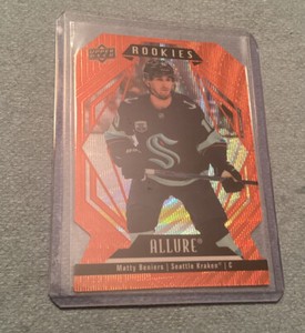 2022-23 Allure Matty Beniers Orange Slice Die-Cut Rookie Seattle Kraken Card RC