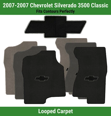 Alfombrillas delanteras Lloyd Loop para Silverado 3500 '07 con pajarita Chevy llena de negro Foto 1 de 4