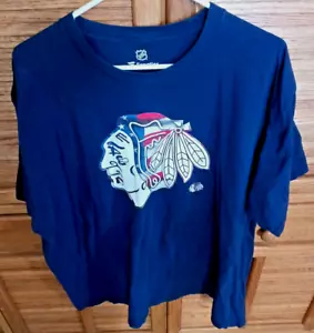 T-shirt maglietta Fanatics Chicago Blackhawks uomo 3XL blu hockey NHL - Foto 1 di 4