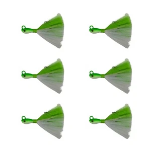 Pack Of 6 Pcs 2 oz S&S Jigs Rattle Tail Bucktail Jigs - Picture 1 of 2