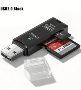 Lector de Tarjetas SD USB 2.0 Memoria SDHC SDXC MMC TF Micro SD Móvil T-Flash Adaptador!! - Imagen 1 de 5