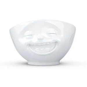 FIFTYEIGHT PRODUCTS Schale LACHEND 500ml Müslischale Schüssel Porzellan weiß NEU - Bild 1 von 2