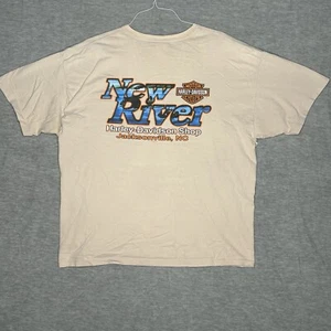 VTG 2004 NEW RIVER HARLEY DAVIDSON JACKSONVILLE, NC GRAPHIC T SHIRT MEN SIZE 2XL - Picture 1 of 10