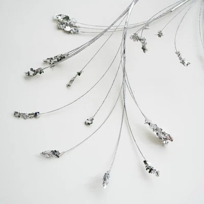 Ghirlanda di vite glitter argento per albero di Natale 180 cm in per colore CHAM - Immagine 1 di 4