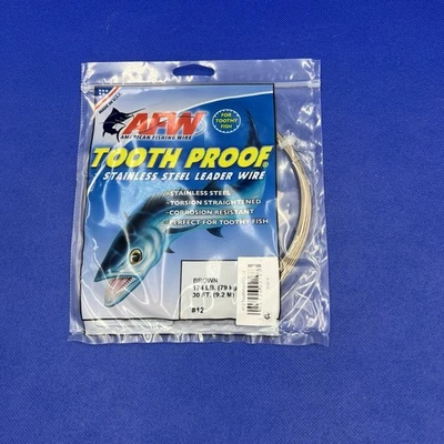 American Fishing Wire Tooth Proof StainlessSteel Single Strand Leader Wire 174lb - Image 1 of 2