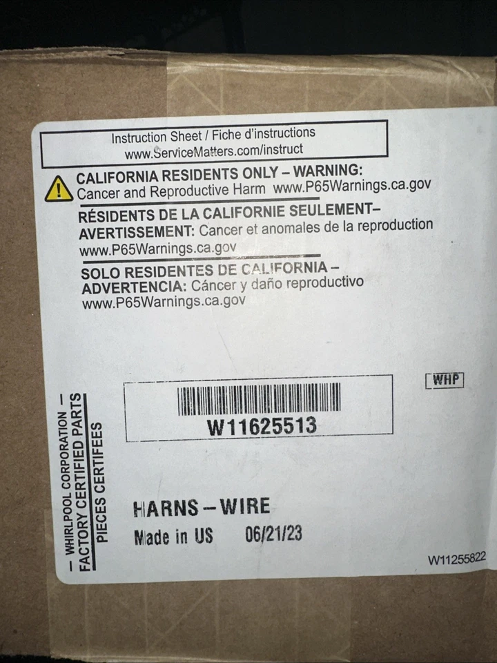 Whirlpool W11625513 Harns-Wire - Image 1 of 1