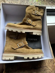 JIMMY CHOO Suede Brown Biker Boots 38 IT / US 8 - Picture 1 of 9