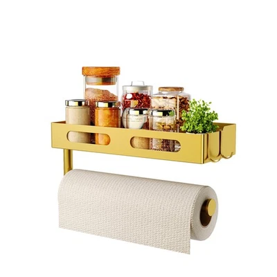 Paper Towel Holder Wall Mount for Kitchen, Paper Towel Holder with Shelf for ... - Image 1 of 4