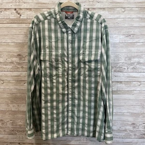 Simms Herren XXL Hemd Big Sky Western Pearl Snap Angeln grün weiß kariert belüftet - Bild 1 von 12