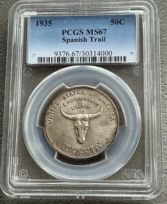 1935 Spanish Trail Commemorative Half Dollar  PCGS MS-67 High Great Beauty - Image 1 of 4