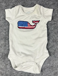 Vineyard Vines Einteiler Body Baby 3 6 3-6 M Wal amerikanische Flagge Pima Baumwolle - Bild 1 von 8