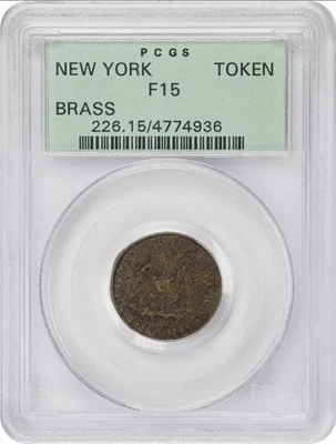 NEW YORKE BRASS TOKEN PCGS F15 - Image 1 of 4