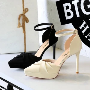 Banquet High Heels Stiletto, Pointed Head, Bow, Platform High Heel Sandals - Picture 1 of 25