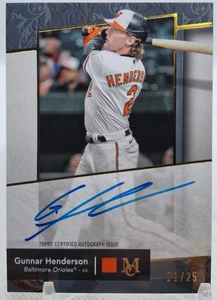 GUNNAR HENDERSON 2024 TOPPS MUSEUM COLLECTION ARCHIVAL ON CARD AUTOGRAPH #21/25 - Bild 1 von 3