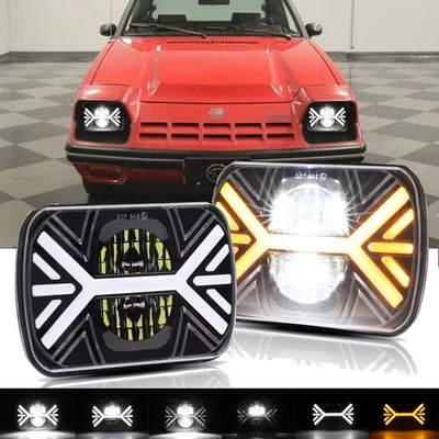 Faros LED 7x6" pulgadas haz alto/bajo DRL intermitente para Mercury Lynx 1981-1985 Foto 1 de 4