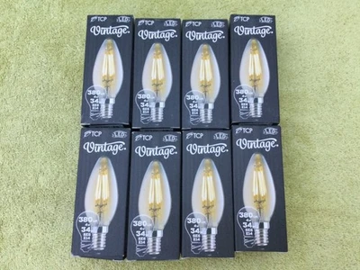 8 x TCP 4W Vintage LED candle E14/SES 2400K Very warm white - Image 1 of 4