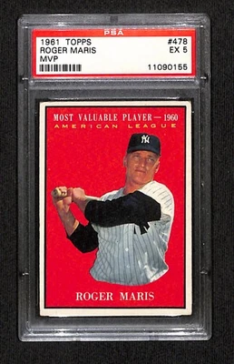 1961 Topps #478 Roger Maris - Image 1 of 2