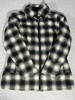 Casaco xadrez Woolrich mistura lã/poliéster feminino tamanho grande - Imagem 1 de 4