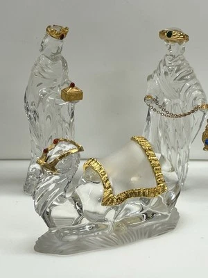 Gorham Crystal Nativity King, Wise Man , & Camel Made In Germany Set Of 3 READ ! - Image 1 of 4