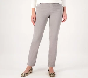 Denim & Co. Women's Pants Sz 12 Regular Cozy Touch Full-Length Gray A388183 - Picture 1 of 6