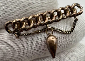 Antica spilla russa imperiale in oro 56 14 carati con pendente a goccia 1880 - 1,99 g - Foto 1 di 14