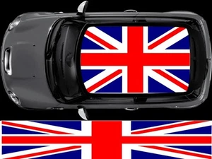 BLUE AND RED UNION JACK FLAG ROOF FOR MINI GRAPHIC DECALS STICKERS - Picture 1 of 1