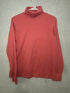 LL Bean Medium Sunset Coral Turtleneck Long Sleeve Top 188450 - Picture 1 of 7