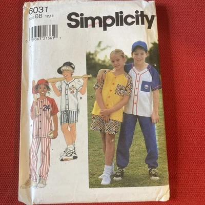 Simplicity Sewing Pattern 8031 Childrens Shirt Pants Hat Sizes 12 14 Uncut - Image 1 of 2