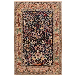 Isfahan mit Seide 161x106cm Handgeknüpfter Perserteppich Orient Carpet Wolle - Bild 1 von 12