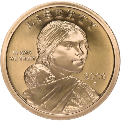2006 S Native American Sacagawea Dollar Gem Deep Cameo Proof US Coin Cover