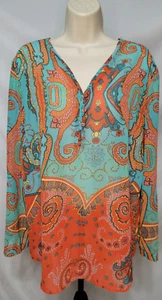 ¡Blusa transparente tribal de manga larga talla grande! - Imagen 1 de 2