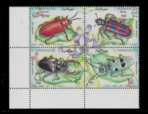 1995 SOMALIA INSECTS Stag beetle Scarlet lily be. Trichodes apiarius MI.539-542 - Picture 1 of 1