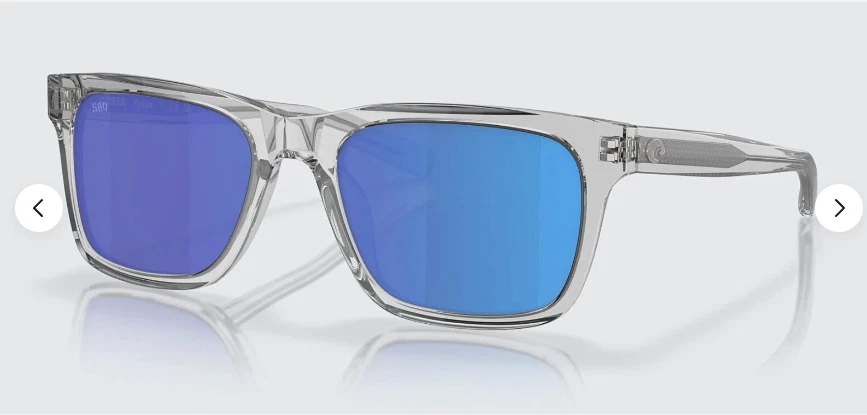 Costa Del Mar Tybee Gris Claro Cristal/Azul Espejo Vidrio Polarizado 580G - NUEVO Foto 1 de 1