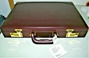 Vintage Brand New JC Penny Faux Leather Attaché Brief Case Double Combo Locks - Picture 1 of 8