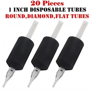1 Inch 25mm 20 PCS Tattoo Disposable Tubes Round Tubes, Flat Tube, Diamond Tube - Picture 1 of 23