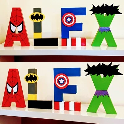 Childrens personalised letters names.Marvel Superhero Avengers Spider-Man batman - Image 1 of 4