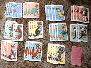 Vintage "ANIMAL RUMMY" Children's Card Game 1950's Whitman Complete, No Box - Picture 1 of 3