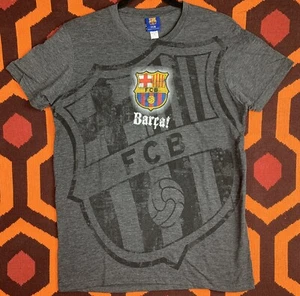 FCB Barca! Soccer T-shirt Men’s Small FCBarcelona official New Gray - Picture 1 of 6
