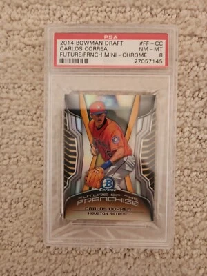 2014 Bowman Draft Chrome CARLOS CORREA ROOKIE Future Franchise Mini PSA 8 #FF-CC - Image 1 of 2