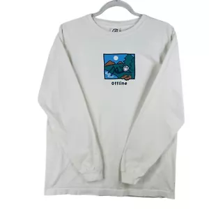 Camiseta Life is Good Offline Gráfica Manga Larga Cuello Redondo Informal Para Hombre M Camping - Imagen 1 de 7